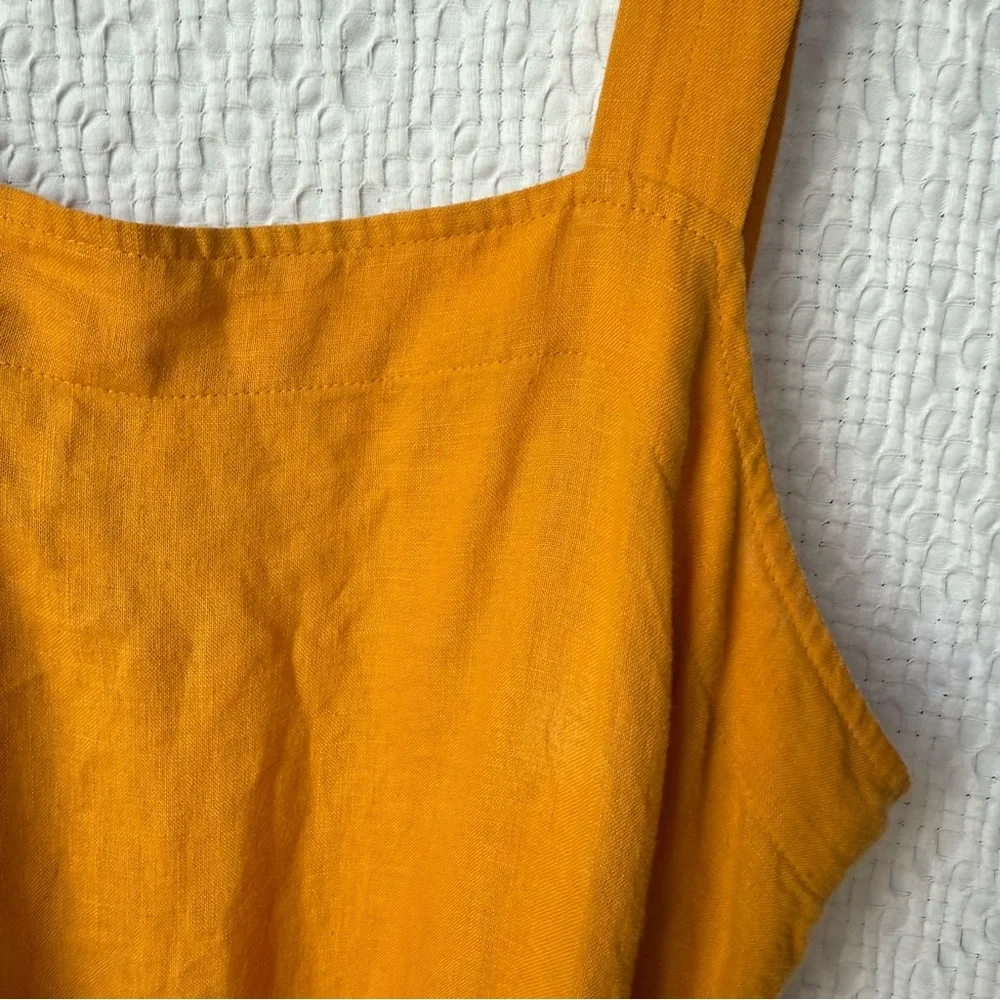 Everlane Marigold Square Neck Linen Jumpsuit Size 8 Belted